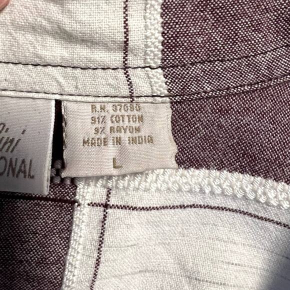 Fiorlini International, Plaid, Zip front shirt, collar, L - Picture 5 of 9